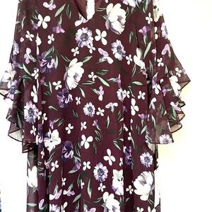 Floral Ruffle Sleeve Dress